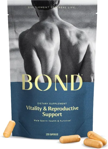 BOND Vitality - Suplemento de fertilidad masculina todo en uno, concepción para él, suplementos de fertilidad para hombres, suplemento de bienestar