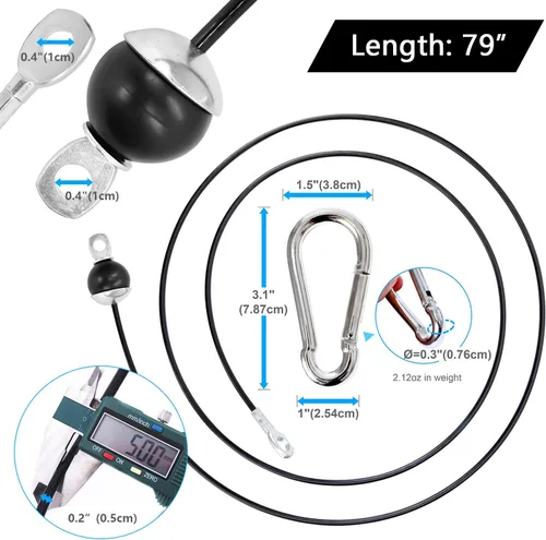 Miniatura 2 de Fitness Pulley Cable, Gym Replacement Cable Heavy Duty Steel Wire Rope Fitness Cable Pulley System Attachments Home Gym Machine Equipment Workout