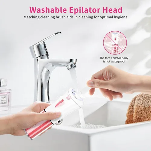 Miniatura 6 de Depiladora facial para mujer, depiladora facial con luz LED, pinzas eléctricas de deslizamiento suave para cara, brazos, piernas, línea de bikini