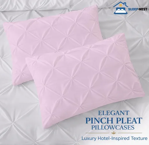 Miniatura 3 de SLEEP-NEST Luxuries - Funda de edredón plisada decorativa, tamaño individual/individual XL, 68 x 90 pulgadas, 3 piezas, con cierre de cremallera