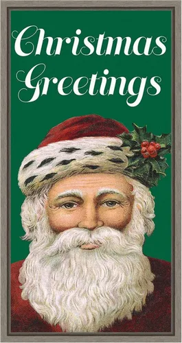 Miniatura 9 de Amanti Art Lienzo enmarcado para pared, 27 x 14 pulgadas, diseño retro de Santa Claus I por Alicia Longley, lienzo enmarcado para pared, obras