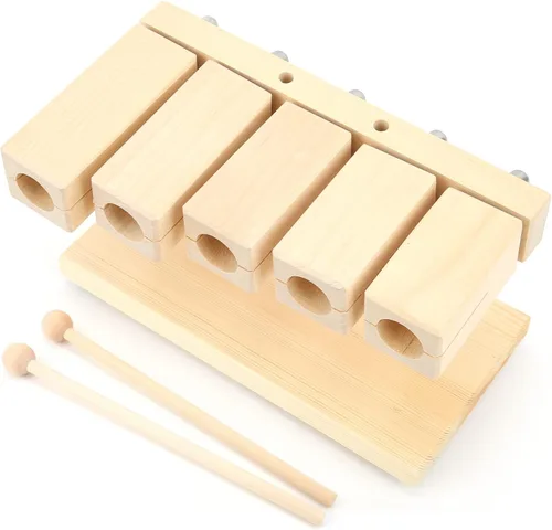 Miniatura 8 de Bloque de percusión de madera, 5 tonos, ritmo de arce, con martillo para música de ópera nacional