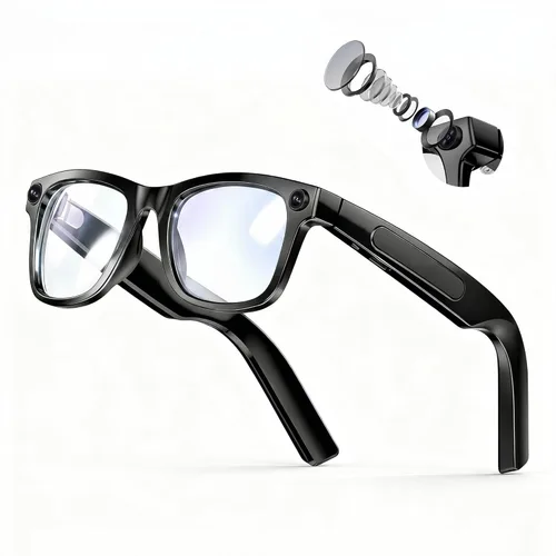 Miniatura 10 de EarlySincere Lentes inteligentes Ai 2026 para hombres y mujeres, gafas de cámara HD 4K de 8 MP, batería de 410 mAh, compatible con grabación