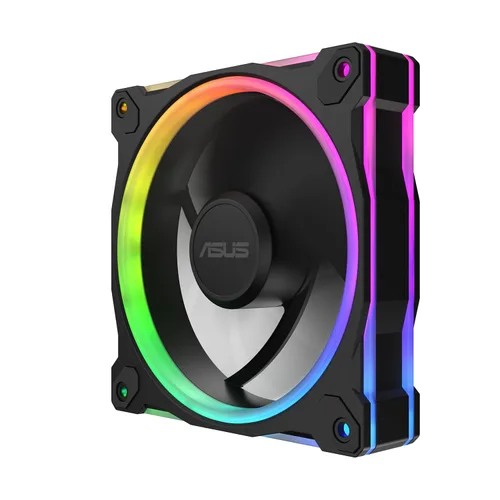 Miniatura 18 de ASUS Prime MR120 ARGB Fan Negro Paquete Triple, Marco Extra Grueso de 28mm, Silencioso, Enfriamiento de Alto Rendimiento con Control PWM, 20 LEDs