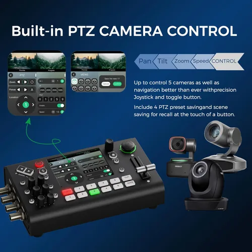 Miniatura 6 de RGBlink Conmutador de video mini-ISO para transmisión en vivo, mezclador de video todo en uno HDMI y SDI de 10 canales con NDI HX, control PTZ