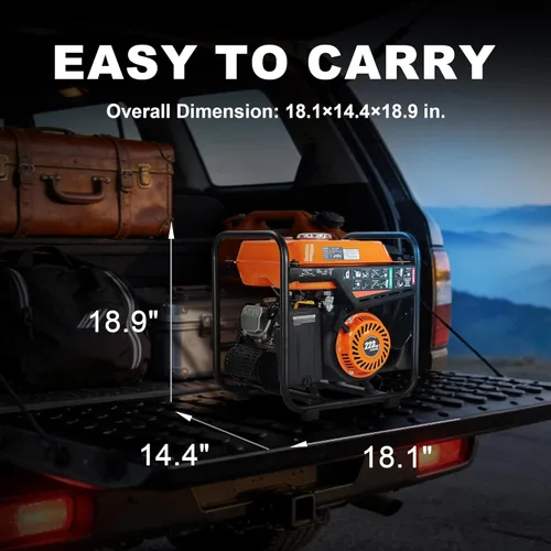 Miniatura 7 de GENMAX Generador inversor portátil de marco abierto de 4000 W, motor de 223 cc, con salida de RV de 30 A, potencia limpia (<5% THD) para campamento