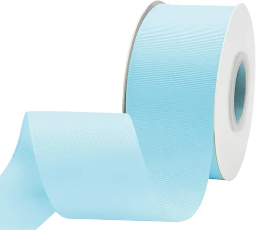 Miniatura 118 de Cinta de grogrén azul real de 1 pulgada x 50 yardas, cinta azul real para envolver, corona, baby shower y otros proyectos 2-Azul real