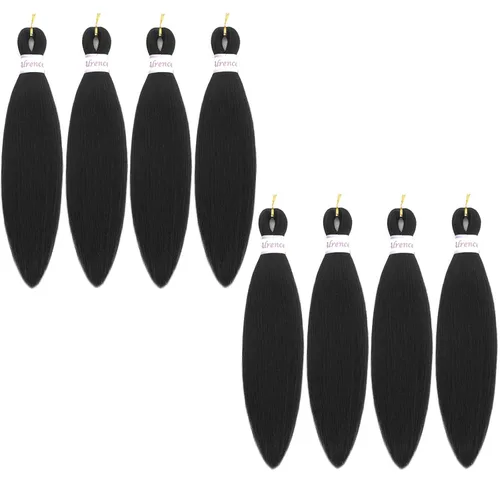 Miniatura 53 de Alrence Cabello estirado para hacer trenzas, trenza larga de 30 pulgadas, 8 paquetes, extensiones profesionales de trenzado de cabello sintético, 1b#