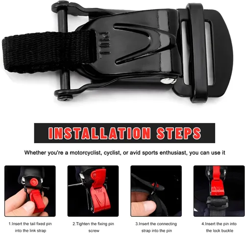 Miniatura 6 de Sun Walker Kit de hebilla de liberación rápida para casco, bloqueo de tracción para casco de motocicleta para correa de barbilla de hasta 1 pulgada