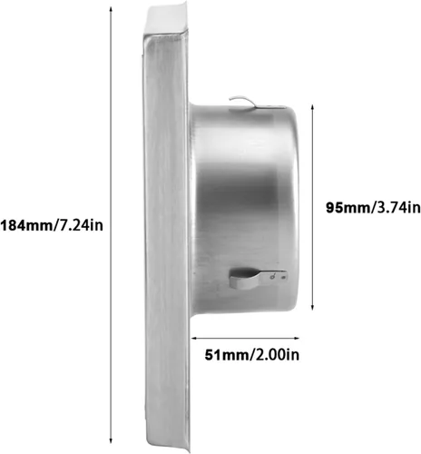 Miniatura 4 de FTVOGUE Cubierta de ventilación al aire libre del secador, aletas móviles del respiradero del secador de la rejilla del acero inoxidable