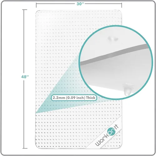 Miniatura 3 de WorkOnIt Tapete para silla de oficina, 30 x 48 pulgadas, tapete transparente para silla de escritorio para alfombra de pelo bajo, protector de piso