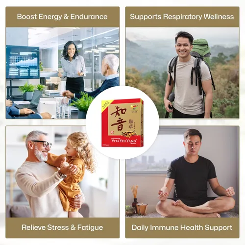 Miniatura 3 de Vita Green Yin Yang Cordyceps Suplemento herbario de micelio () - Apoya el bienestar respiratorio, la energía y la salud del hígado y los riñones