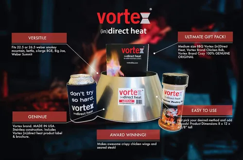 Miniatura 2 de Genuine Medium BBQ Vortex Gift Pack para wsm Kettle 22 26.75 Big Green Egg Kamado - 3 PC