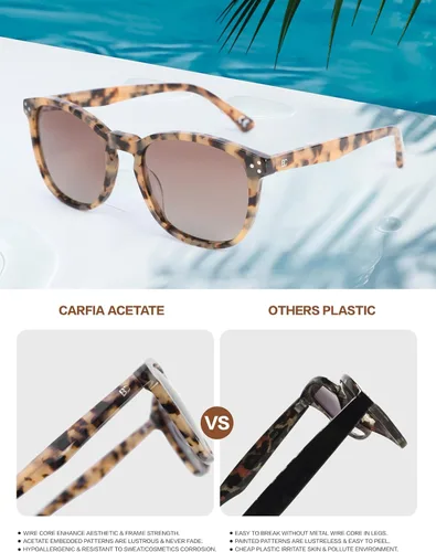 Miniatura 39 de Gafas de sol polarizadas para mujer con protección UV para mujer, a la moda, grandes sombras con marco de acetato BC2110