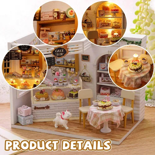 Miniatura 3 de Kisoy Romántica y linda casa de muñecas en miniatura, kit de casa de bricolaje, habitación creativa, regalo perfecto para amigos, amantes y Diario