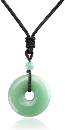 Jovivi - Collar con cuerda ajustable de 1.181pulgadas (30 mm) con piedras naturales curativas y semipreciosas de los colores de los chakras, con