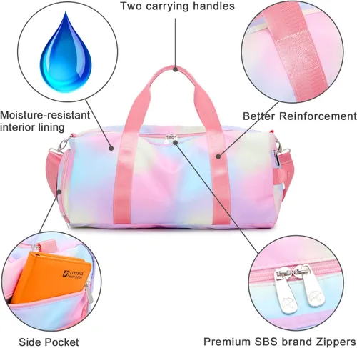 Miniatura 8 de Mochila deportiva de lona para viaje o gimnasio, para hombre y mujer, con compartimento para zapatos y bolsillo para cosas húmedas
