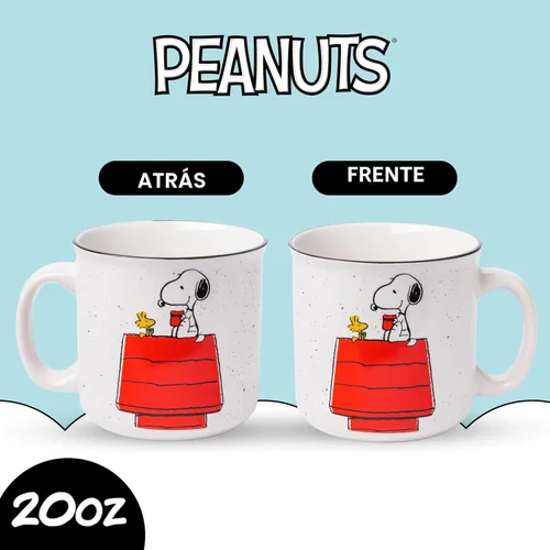 Miniatura 2 de Silver Buffalo Peanuts Snoopy and Woodstock Get Cozy - Taza de cerámica para cámper, 20 onzas Cacahuetes Snoopy y Woodstock (Camper)