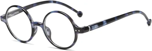Miniatura 13 de JOVAKIT Lentes de bloqueo de luz azul redondos retro para mujeres y hombres, estilo literario vintage, sin receta