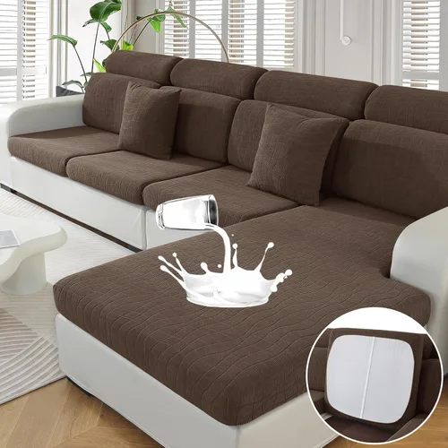 Miniatura 16 de MAXIJIN Fundas impermeables para cojín de sofá Fundas elásticas para asiento de sofá Fundas lavables, Fundas seccionales para cojines de exterior