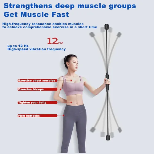Miniatura 3 de Juego de iniciación de yoga - Barra flexible, banda de resistencia y tubo de hombro para ejercicio elástico y entrenamiento fitness