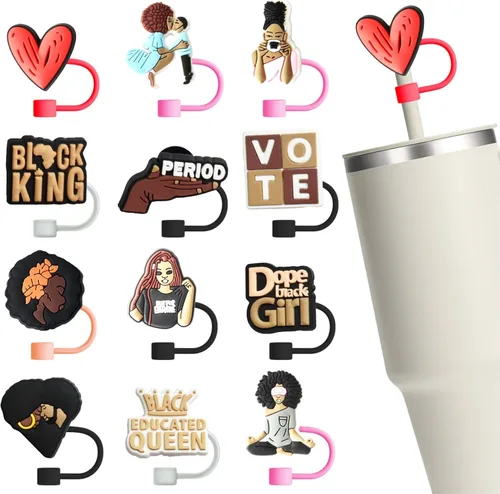 Miniatura 15 de 8 fundas reutilizables de silicona para popotes Stanley Cup de 30 y 40 onzas, accesorios de tapa de popote de 0.394 in y 0.4 pulgadas 36 Lindo
