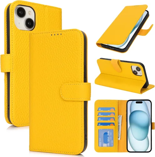 Miniatura 92 de Zouzt Funda para iPhone 11 de 6.1 pulgadas de piel auténtica con 4 ranuras para tarjetas, tarjetero con bloqueo RFID, tapa magnética, función atril