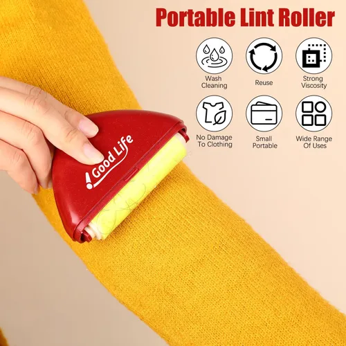Miniatura 3 de Paquete de 4 rodillos reutilizables para quitar pelusas portátiles para gatos y mascotas, tamaño de viaje, limpiador pegajoso para perros, removedor