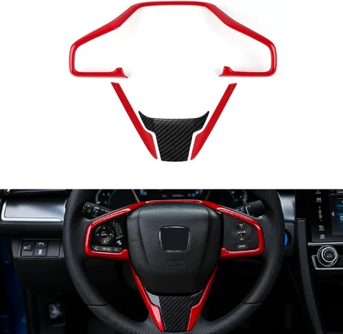 Thenice Adhesivo para decoración interior Civic de 10ª generación, compatible con Honda Civic 2021, 2020, 2019, 2018, 2017, 2016, color rojo
