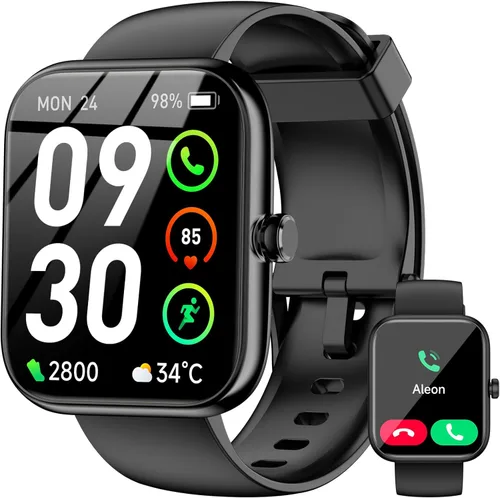 Reloj inteligente con Alexa incorporado, pantalla táctil HD de 1.83 pulgadas, notificaciones/llamadas Bluetooth, impermeabilidad IP68, más de 120