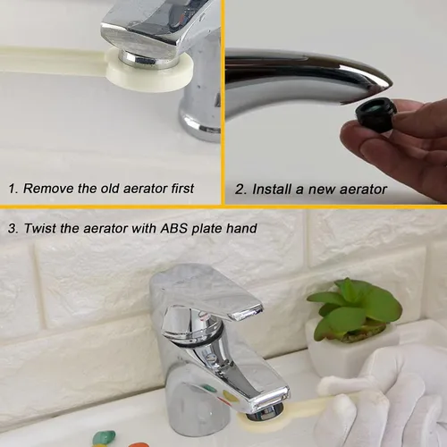 Miniatura 6 de 4 piezas de aireador de grifo de 2.2 GPM, 2 paquetes de piezas de repuesto de filtro de aireación con carcasa de latón, aireador de 15/16 pulg. 24