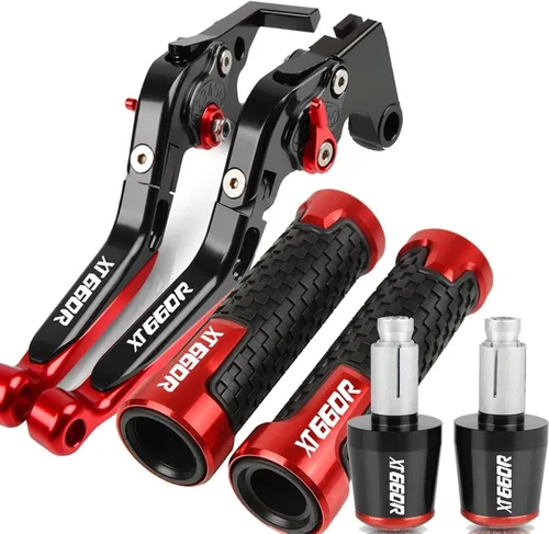 Miniatura 15 de DOUKI Para Yamaha XT660R 2004-2016 Palancas de embrague de freno de motocicleta Agarraderas Agarres Extremos Ajustable Plegable CNC Accesorios con 7