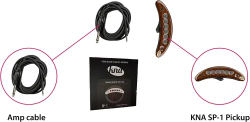 Miniatura 6 de KNA SP-1 Pastilla pasiva de sonda de bobina única para guitarra acústica de cuerda de acero, tono natural claro, ligero, perfil bajo, fácil
