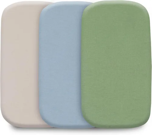 Miniatura 15 de Organic Cotton Bassinet Sheets, 3-Pack Fitted Bassinet Mattress Sheets for Baby Boys & Girls Compatible with Halo BassiNest, Graco, Baby Delight &