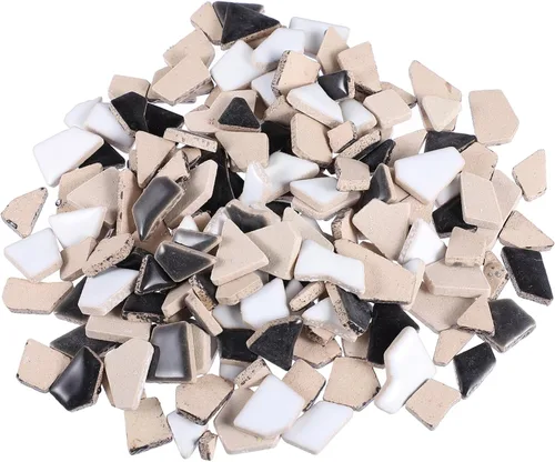 HOMSFOU Azulejos de cerámica adhesivos azulejos de porcelana rotos irregulares Azulejos diminutos Piezas de vidrio de cristal para manualidades DIY