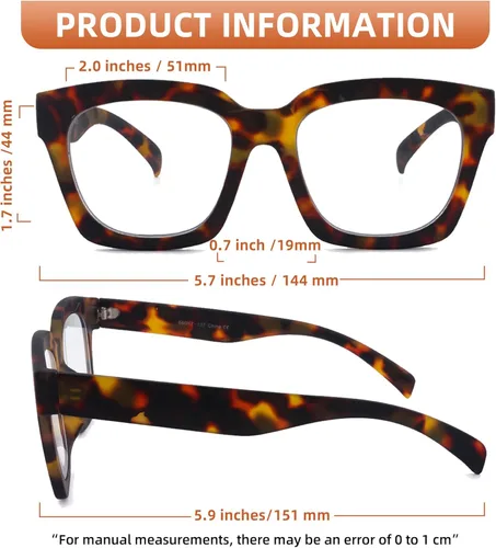 Miniatura 5 de HIYANJN Gafas de Lectura Bifocales para Mujeres con Filtro de Luz Azul para Computadora, Parte Superior Transparente, Montura Mate de Gran