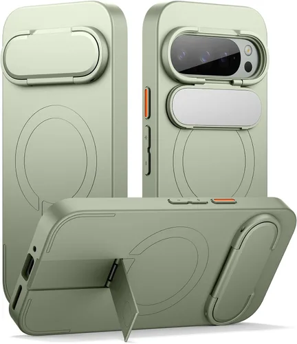 Miniatura 14 de SURITCH Funda para teléfono Google Pixel 9 Pro XL, compatible con MagSafe, funda protectora con cubierta de cámara y soporte de metal ajustable