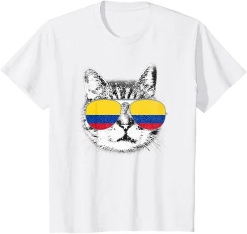 Miniatura 27 de Camisa de bandera de Colombia, orgullo colombiano, gato, hombres, mujeres, niños, camiseta de regalo