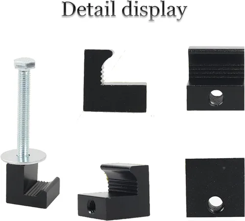 Miniatura 3 de 4 piezas de amarre para caja de herramientas de camión, clips de montaje tipo J de aleación de aluminio, ganchos de sujeción de cables firmemente