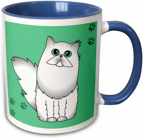 Miniatura 10 de 3dRose mug_6111_4 White Chinchilla - Taza negra de dos tonos, multicolor, 11 onzas Blanco
