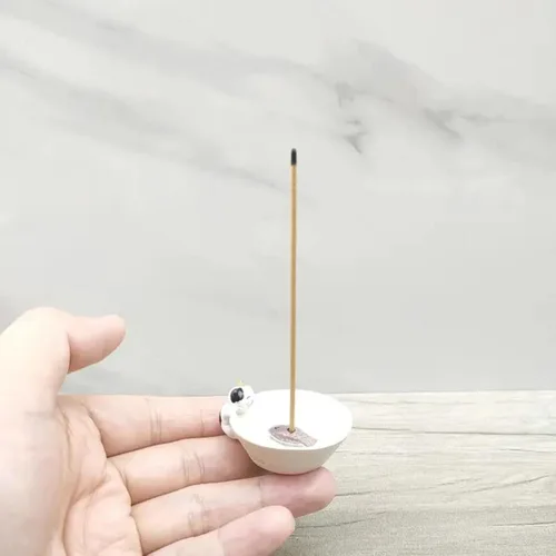 Miniatura 3 de Newwe Soporte para incienso de resina, quemador de incienso para gatos pequeños, mini estatua de animal lindo quemador de incienso para el hogar