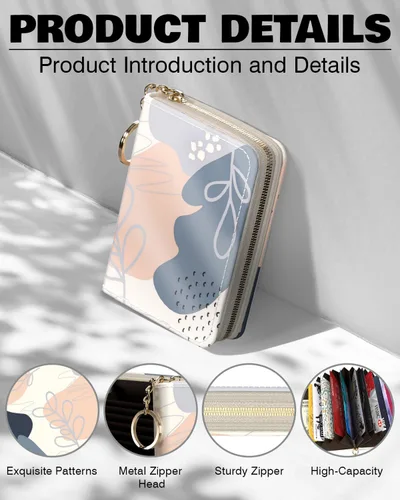 Miniatura 4 de Soporte para tarjetas de crédito, elegante cartera delgada para mujer con bloqueo RFID, perfecta para negocios y uso diario, mantiene tus