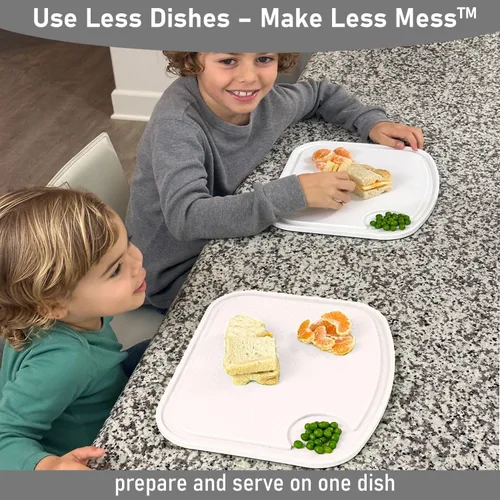Miniatura 2 de Two Peas Juego de 2 platos para niños o platos para niños pequeños y tabla de cortar irrompible paja de trigo Juegos de vajilla como platos
