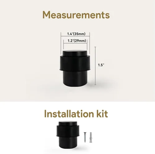 Miniatura 2 de KHTUMEWARE Paquete de 6 topes de puerta de piso de 1-1/2 pulgadas, tope de puerta negro mate, protector de pared para puerta comercial, cuña