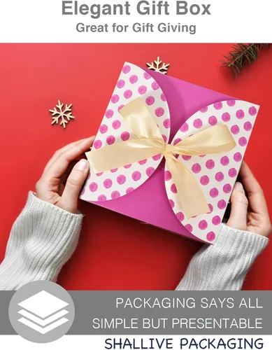 Miniatura 7 de Shallive 48 cajas rosadas de 6 x 6 x 4 pulgadas, cajas de regalo pequeñas con tapas y cintas, cajas de propuesta de dama de honor de acuarela