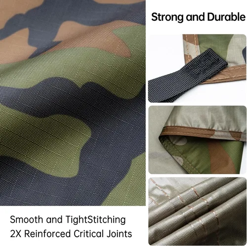 Miniatura 6 de FREE SOLDIER Lona impermeable portátil multifuncional para exteriores, camping, viajes; toldo de mochilero, refugio contra la lluvia Camuflaje 10 ×