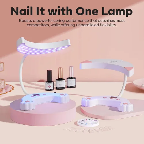 Miniatura 2 de modelones Lámpara de uñas LED UV, cuello de ganso, luz UV para uñas de gel, luz de uñas de 48 W para esmalte de gel con 3 temporizadores y pantalla