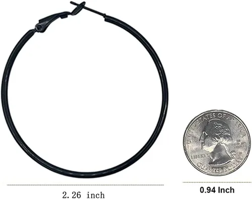 Miniatura 6 de Juego de 4 pares de aretes de aro grandes para mujeres y niñas, de acero inoxidable 316L, hipoalergénicos, chapados en plata, chapados en oro de 14