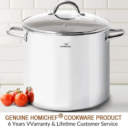 Miniatura 7 de HOMICHEF OLLA STOCK POT GRANDE DE 24 CUARTOS DE GALÓN CON TAPA - Batería de Cocina Stockpot de Acero Inoxidable Sin Níquel de 24 Cuartos de Galón