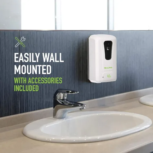 Miniatura 2 de Alpine - Dispensador automático de jabón espumoso para pared, gran capacidad de 40 onzas (40.6 fl oz), dispensador de jabón de espuma sin contacto